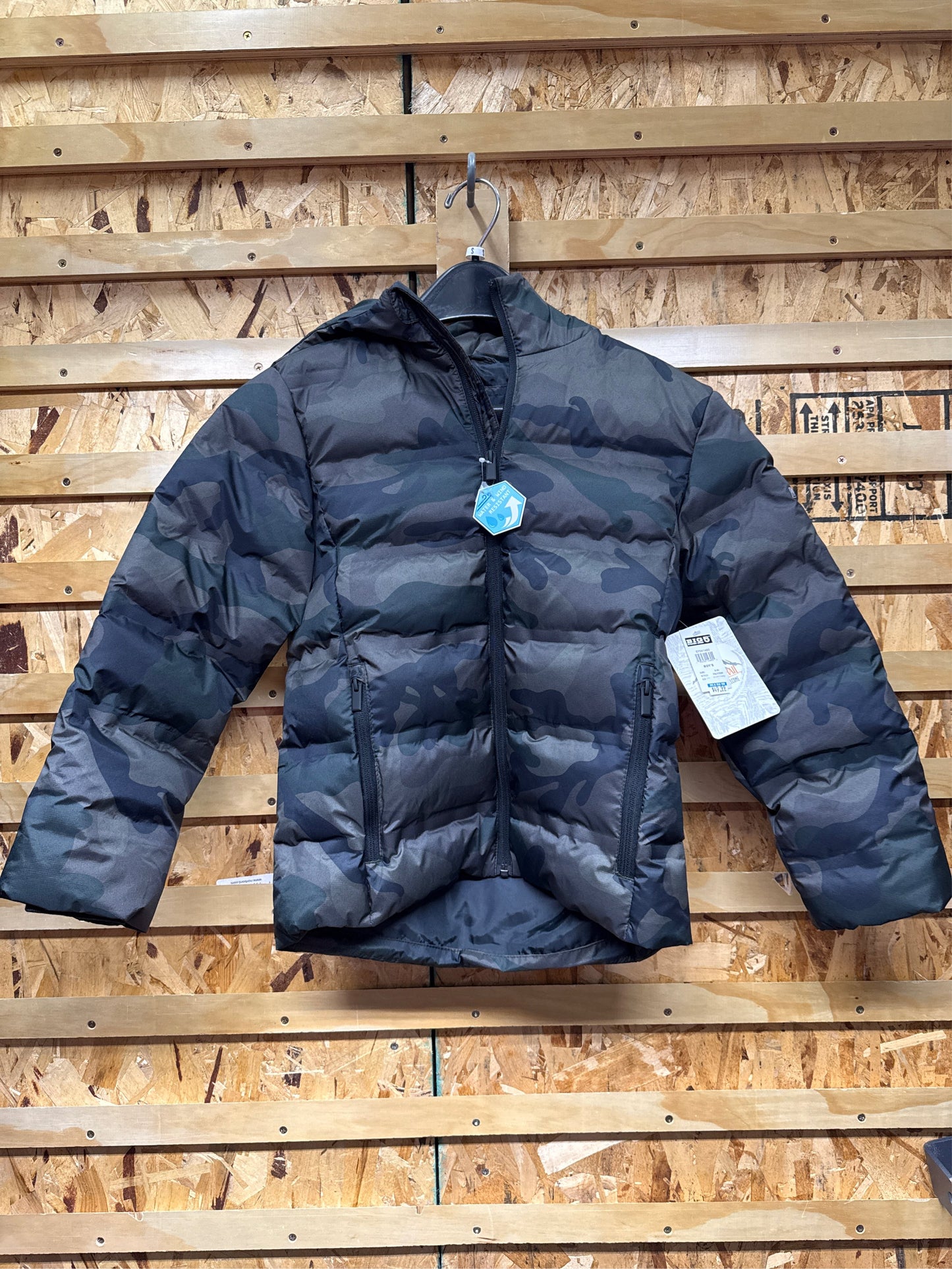 Pacific Trail Boys' Heavyweight Puffer Jacket - Olive Camo, Size S (8)