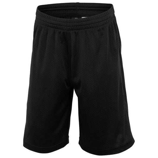 Fit Essentials Kids' Mesh Athletic Shorts - Black, Size Medium