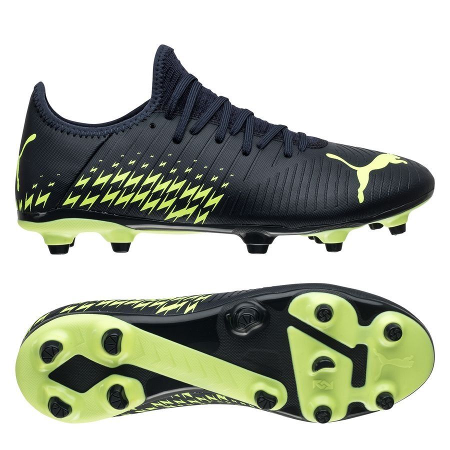Puma Future Z 4.4 FG/AG Junior Soccer Cleats - Navy/Yellow, Size 5.5