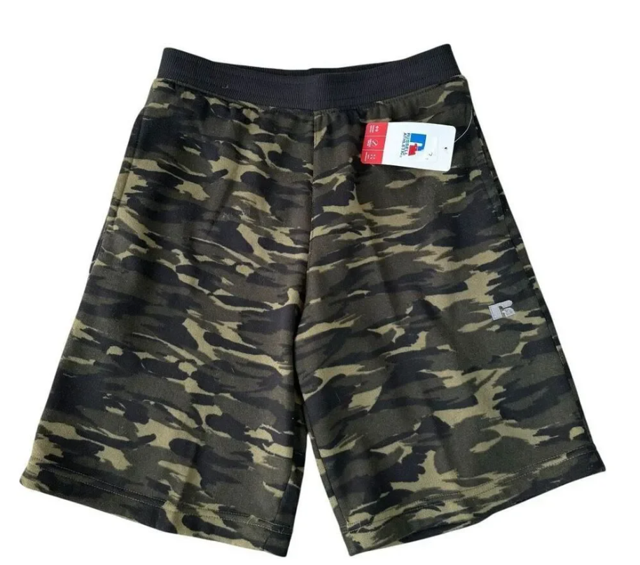 Russell Athletic Boys' Fleece Camo Shorts - Green, Size XS (6/7)