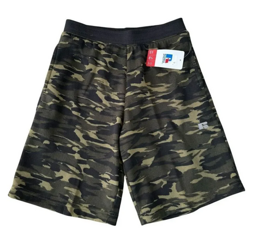Russell Athletic Boys' Fleece Camo Shorts - Green, Size XS (6/7)