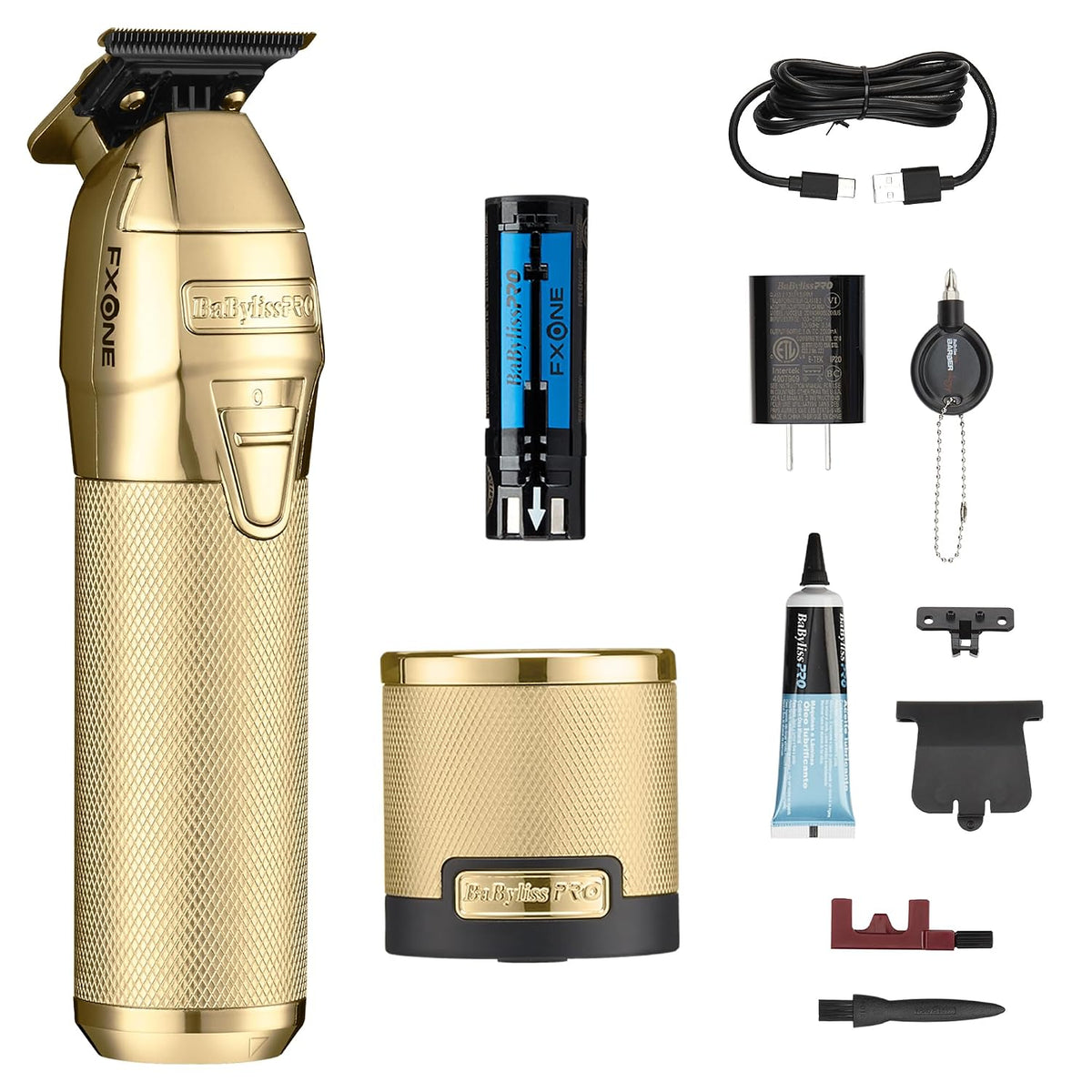 BaBylissPRO FXONE Cordless Professional Outlining Trimmer for Men, Gold