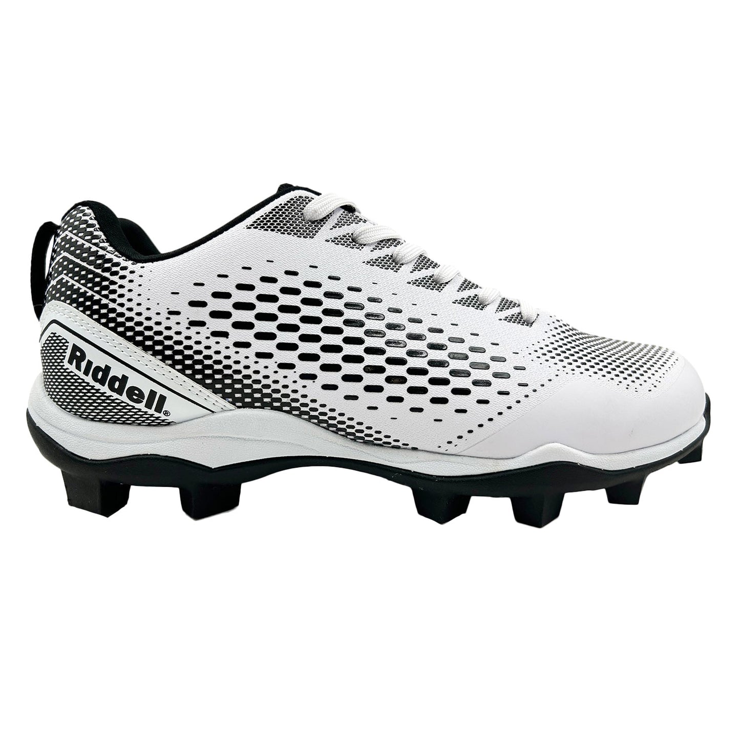 Riddell Brawl RM Men's Football Cleats - White/Black, Size 9