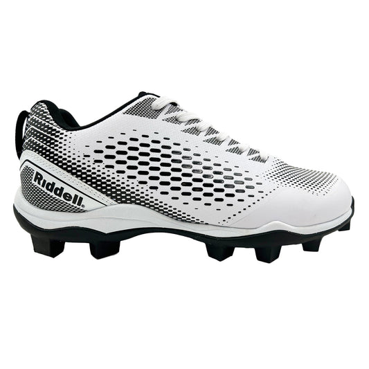 Riddell Brawl RM Men's Football Cleats - White/Black, Size 9