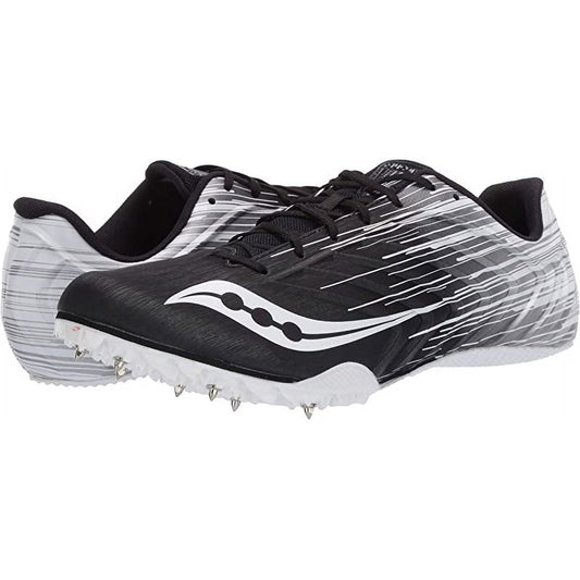 Saucony Men's Spitfire 5 Track Spikes - Black/White, Size 9.5