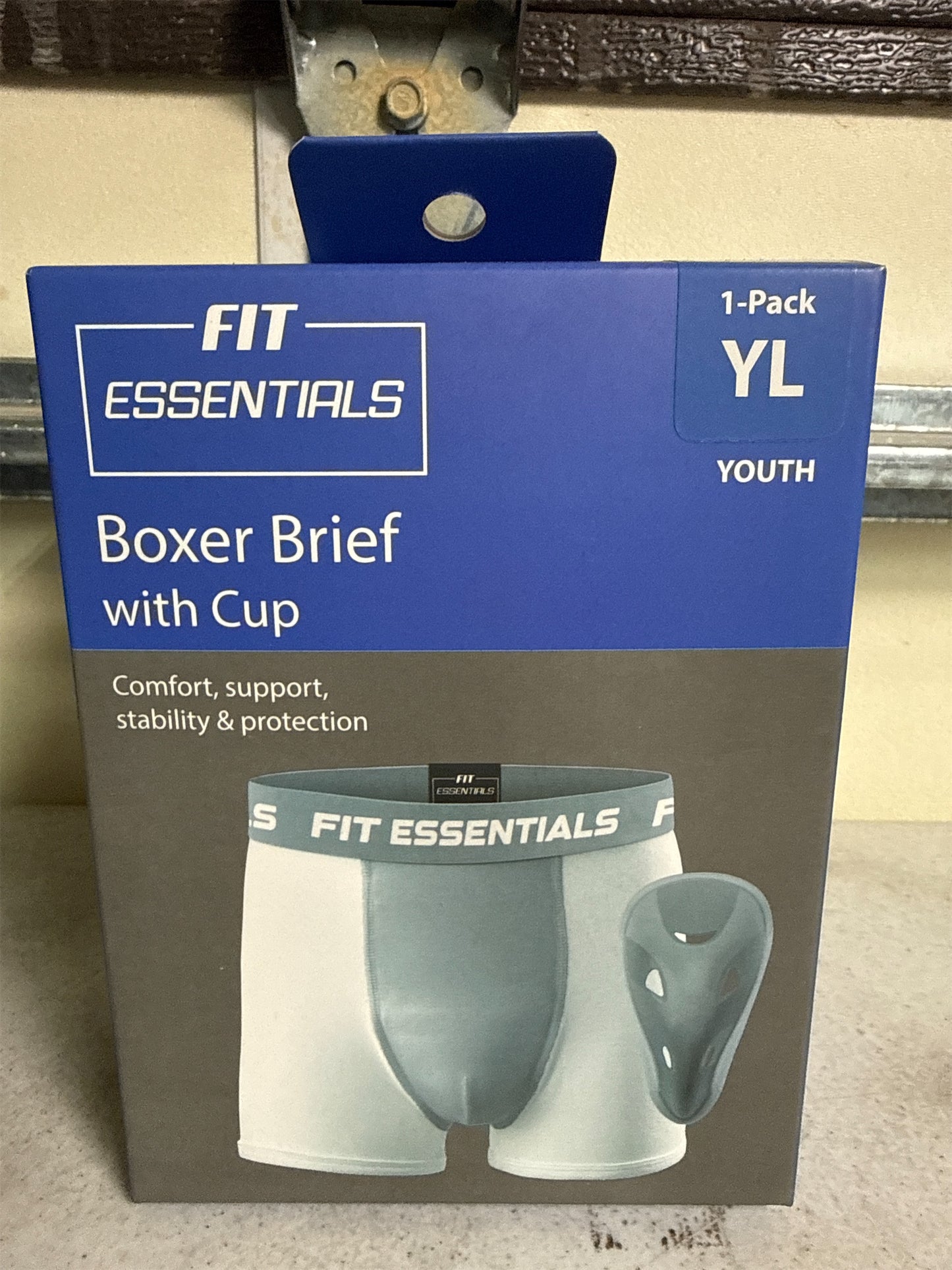 Fit Essentials Youth Boxer Brief with Athletic Cup - Youth Large, 1-Pack
