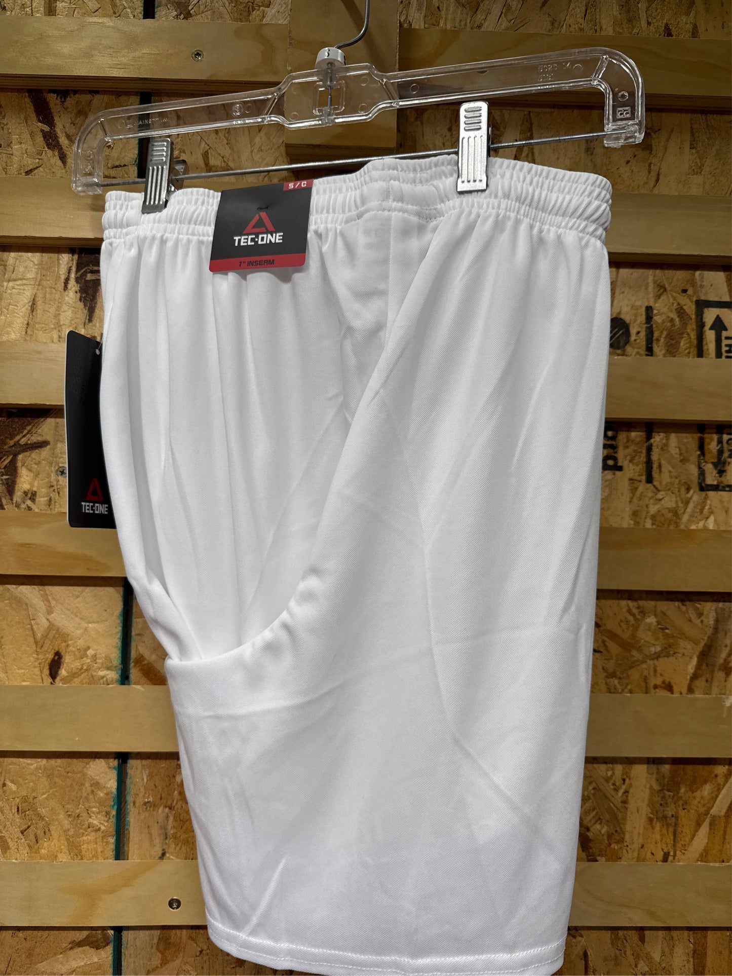 TEC-ONE Men's 7" Inseam Soccer Shorts, White - Size Small