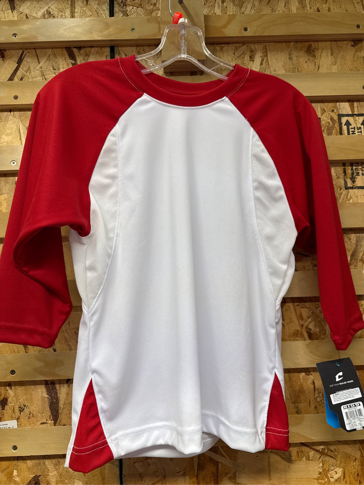 Champro Youth Dri-Gear Baseball/Softball Jersey - White/Red, Size Medium
