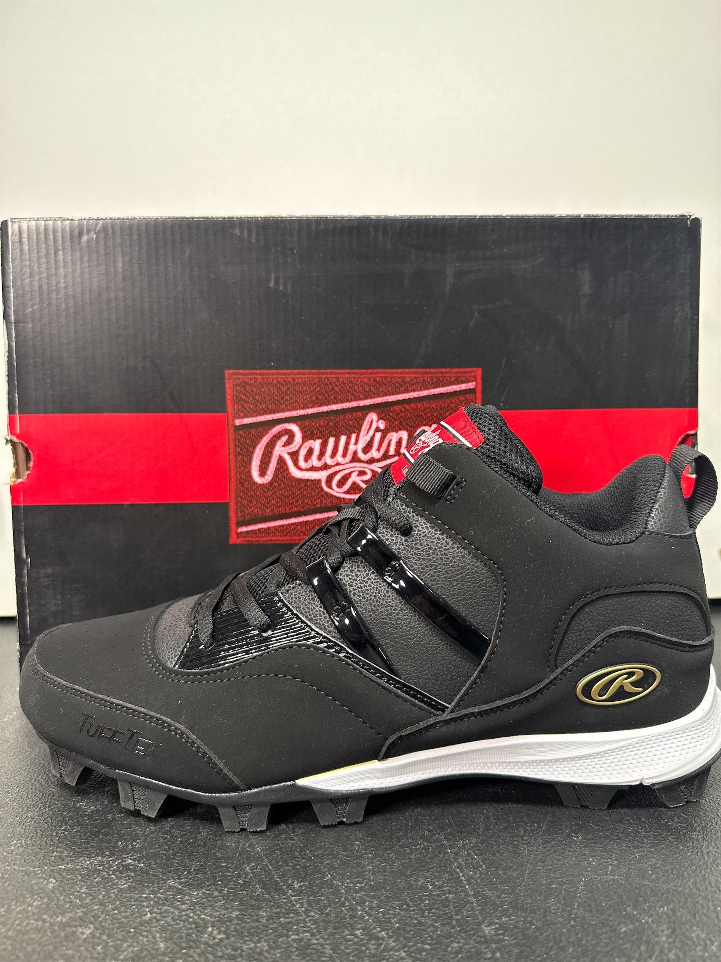 Rawlings Sideline Mid Men's Baseball Cleats - Black/Gold, Size 10.5
