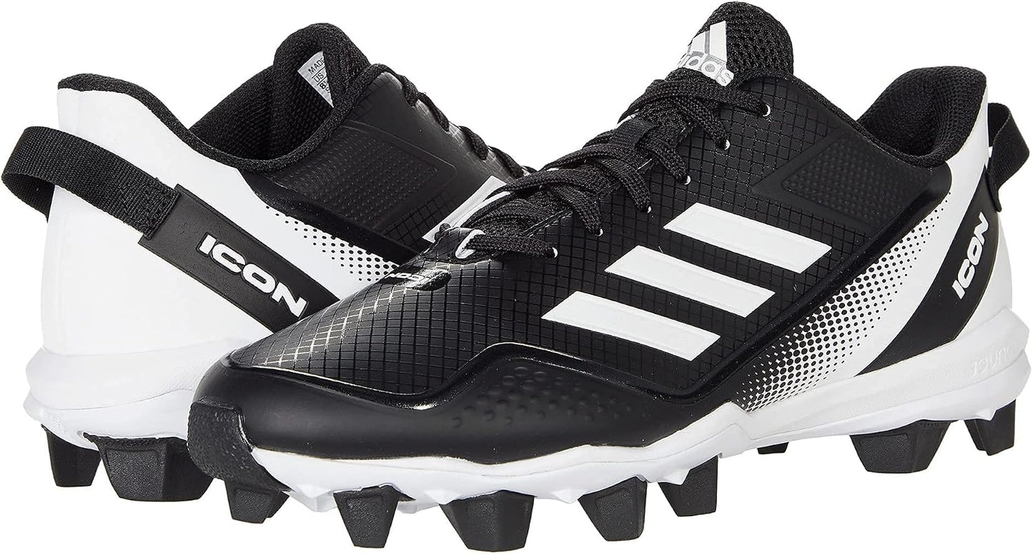 Adidas Men's Icon 7 MD Baseball Cleats - Black/White, Size 8