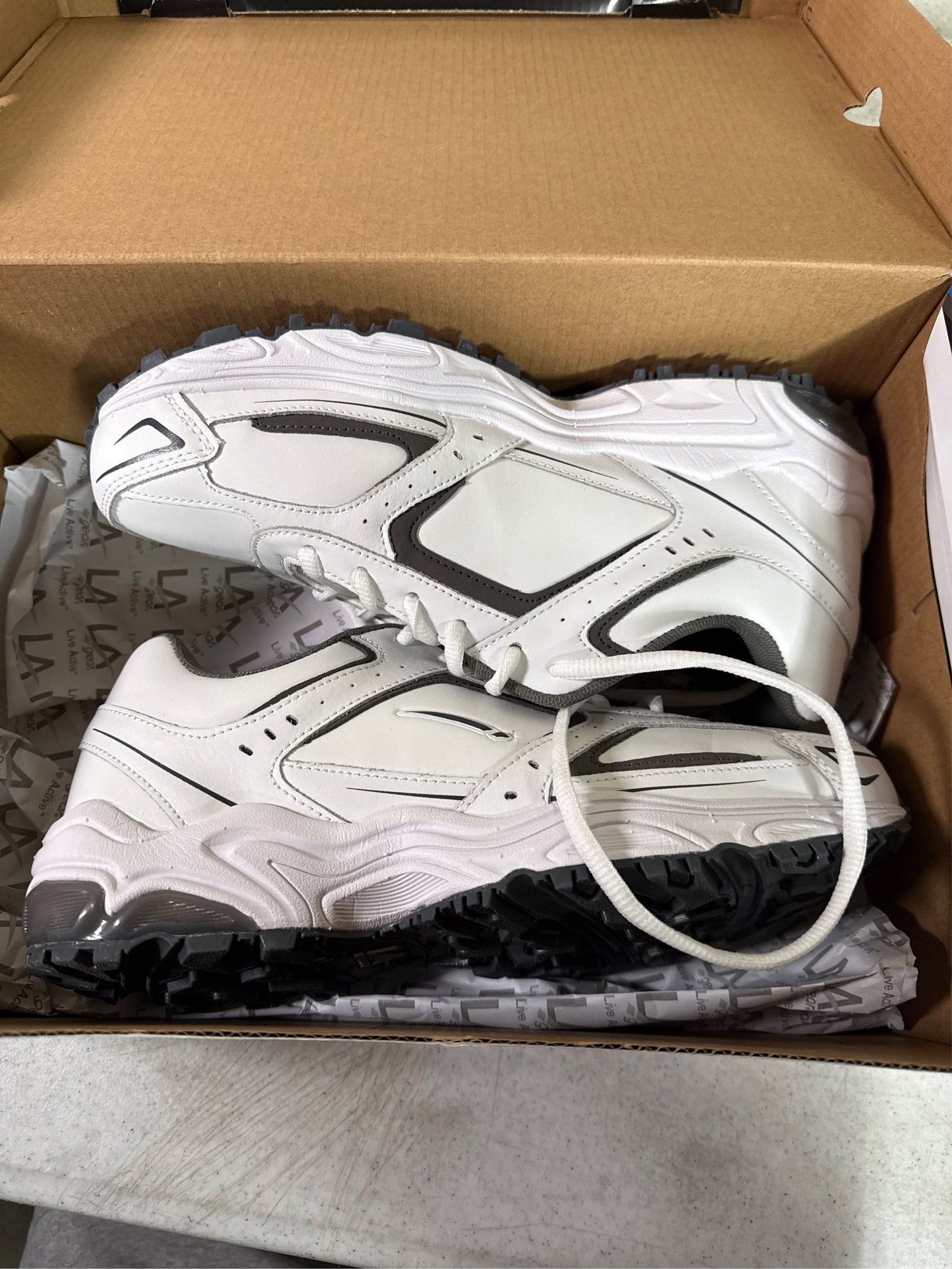 LA Gear Circuit Men's Training Shoes - White/Gray, Size 8