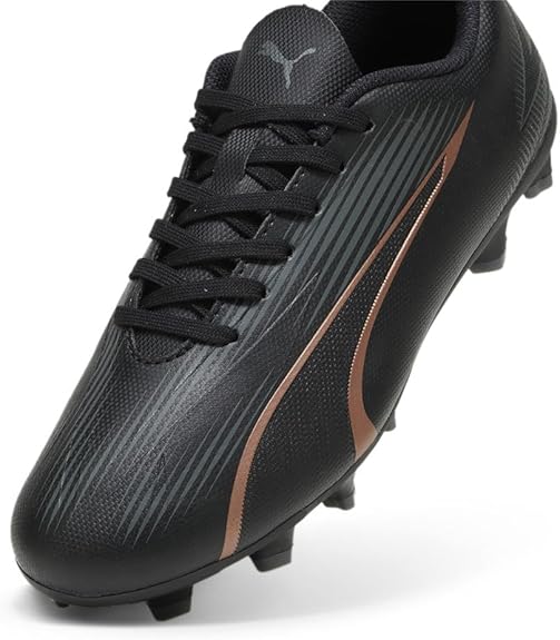 Puma Ultra Play FG/AG Junior Soccer Cleats - Black/Copper Rose, Size 6.5