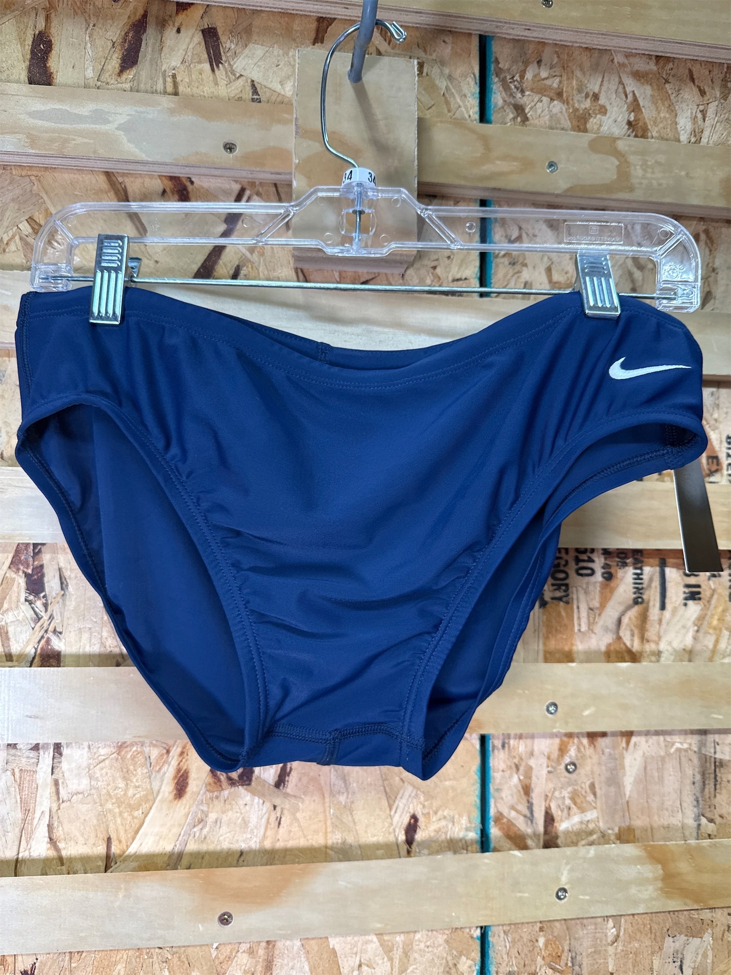 Nike Men's Solid Performance Swim Racing Briefs - Navy Blue, Size 34