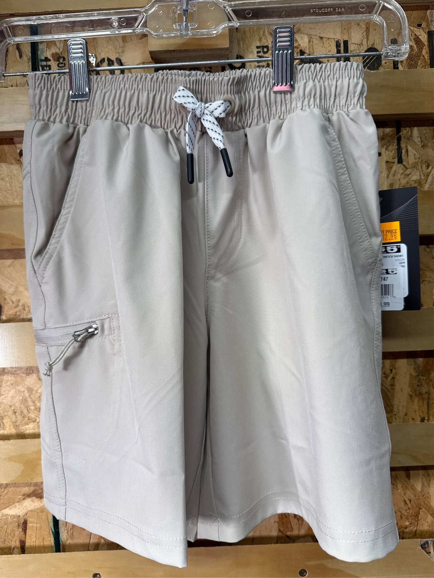Swiss Alps Boys' Lightweight Stretch Shorts - Beige, Size S (8)