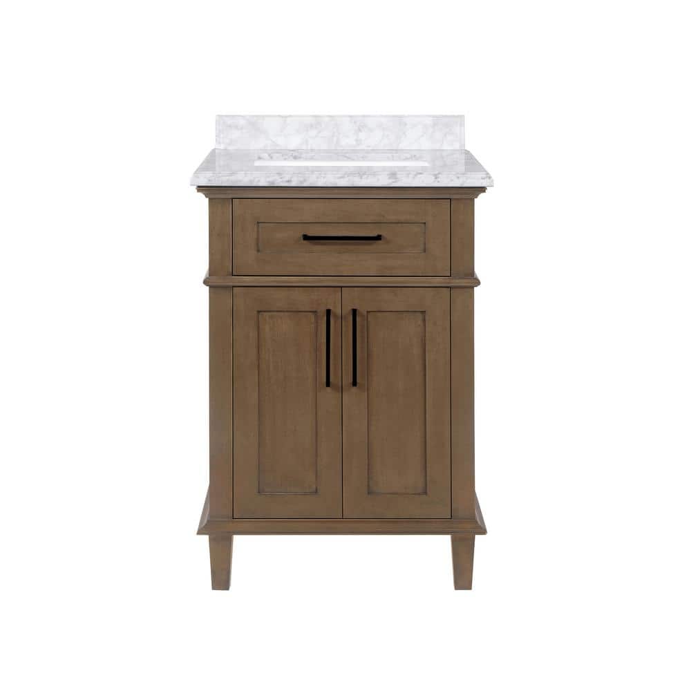 Home Decorators Collection Sonoma 24" Bathroom Vanity in Almond Latte with Marble Top