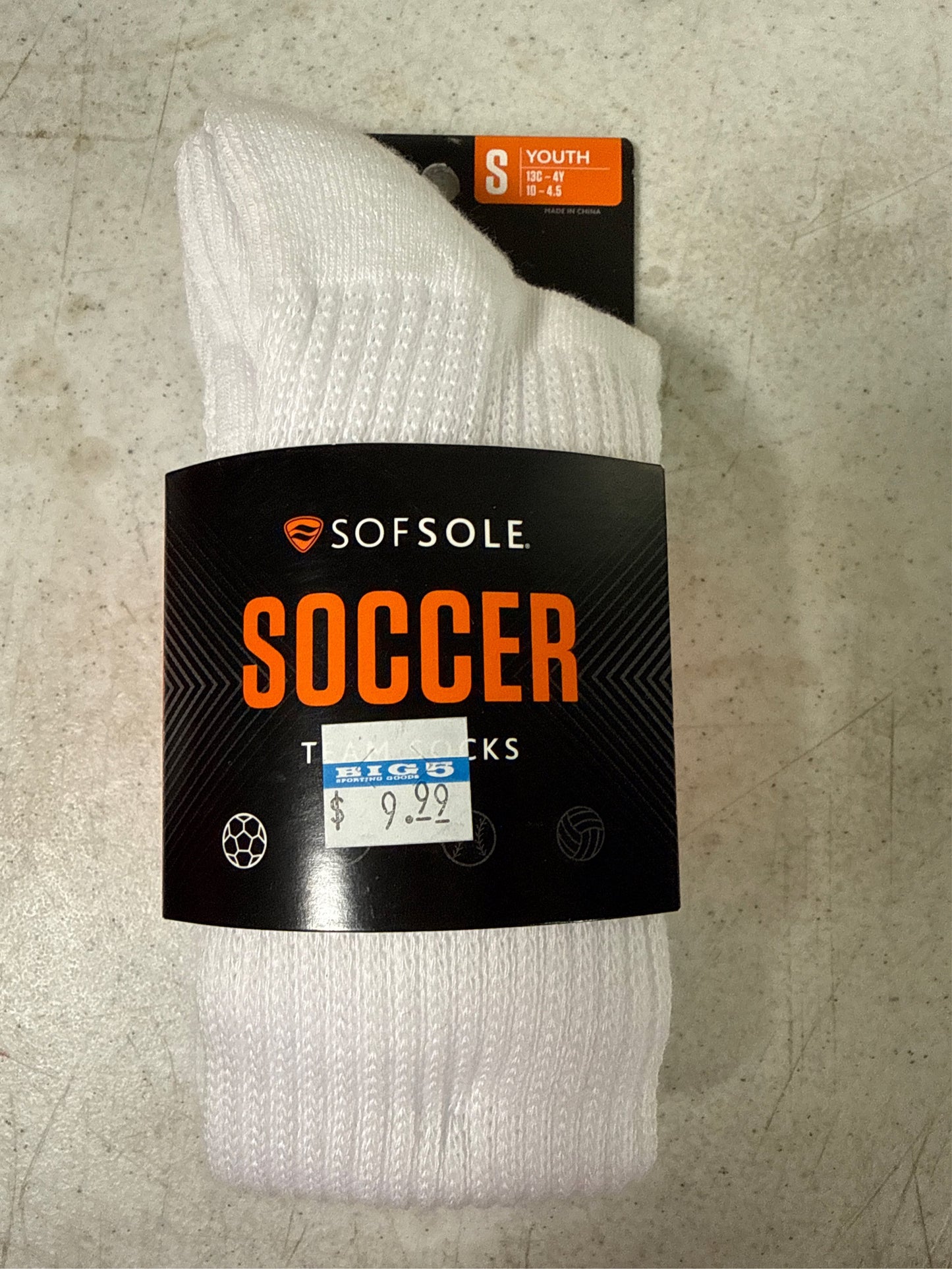 Sof Sole Youth Performance Over-the-Calf Soccer Socks, White, 2-Pack
