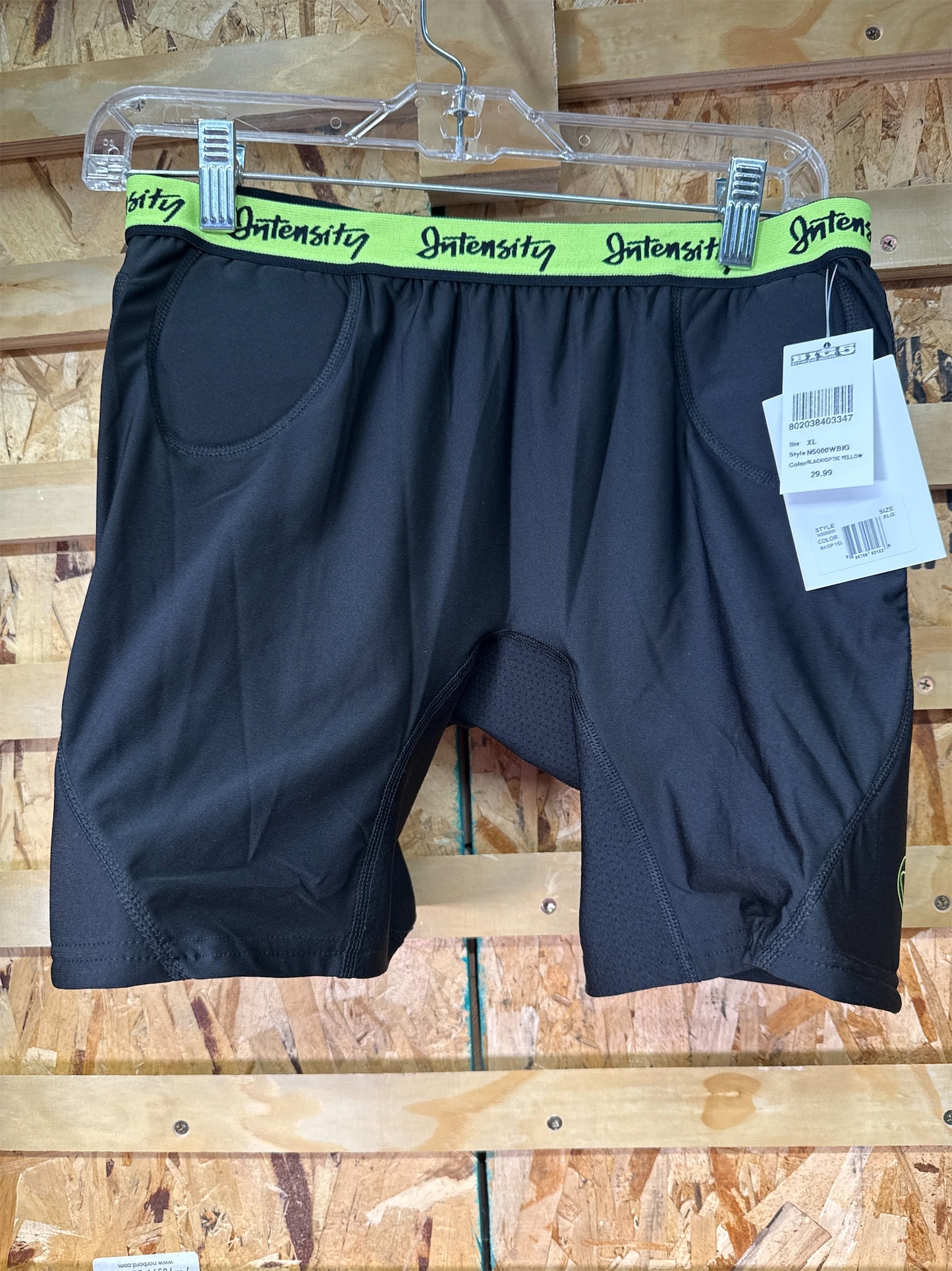 Intensity Athletics Women's Low-Rise Padded Softball Sliding Shorts - Black/Yellow, XL
