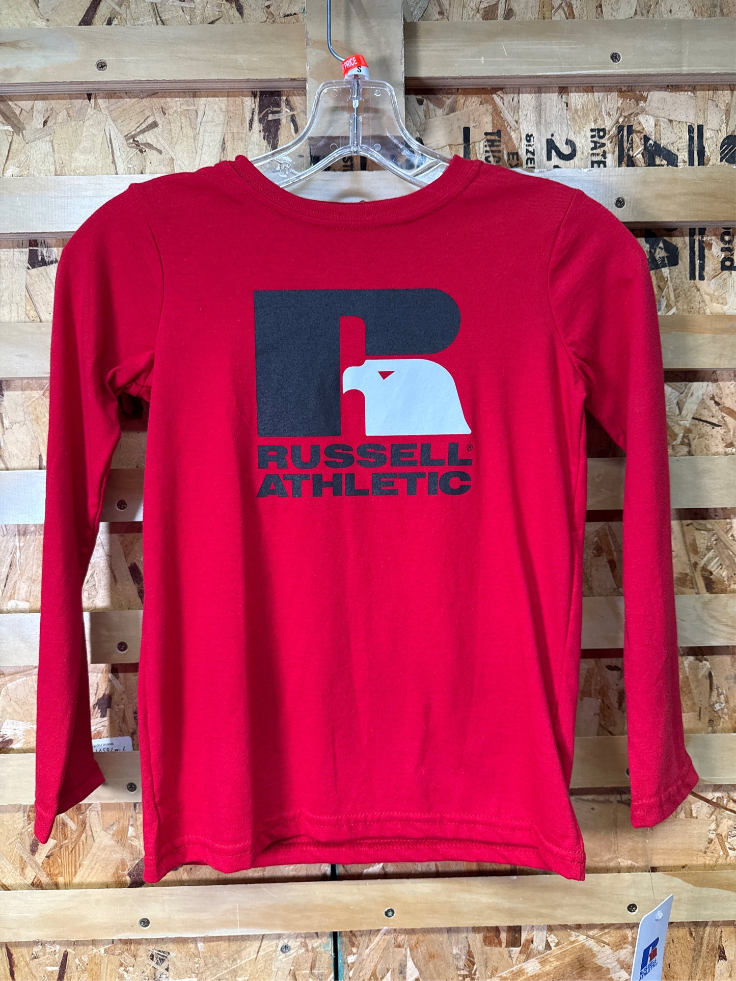 Russell Athletic Boys' Long-Sleeve Graphic Tee - Red, Size S (8)