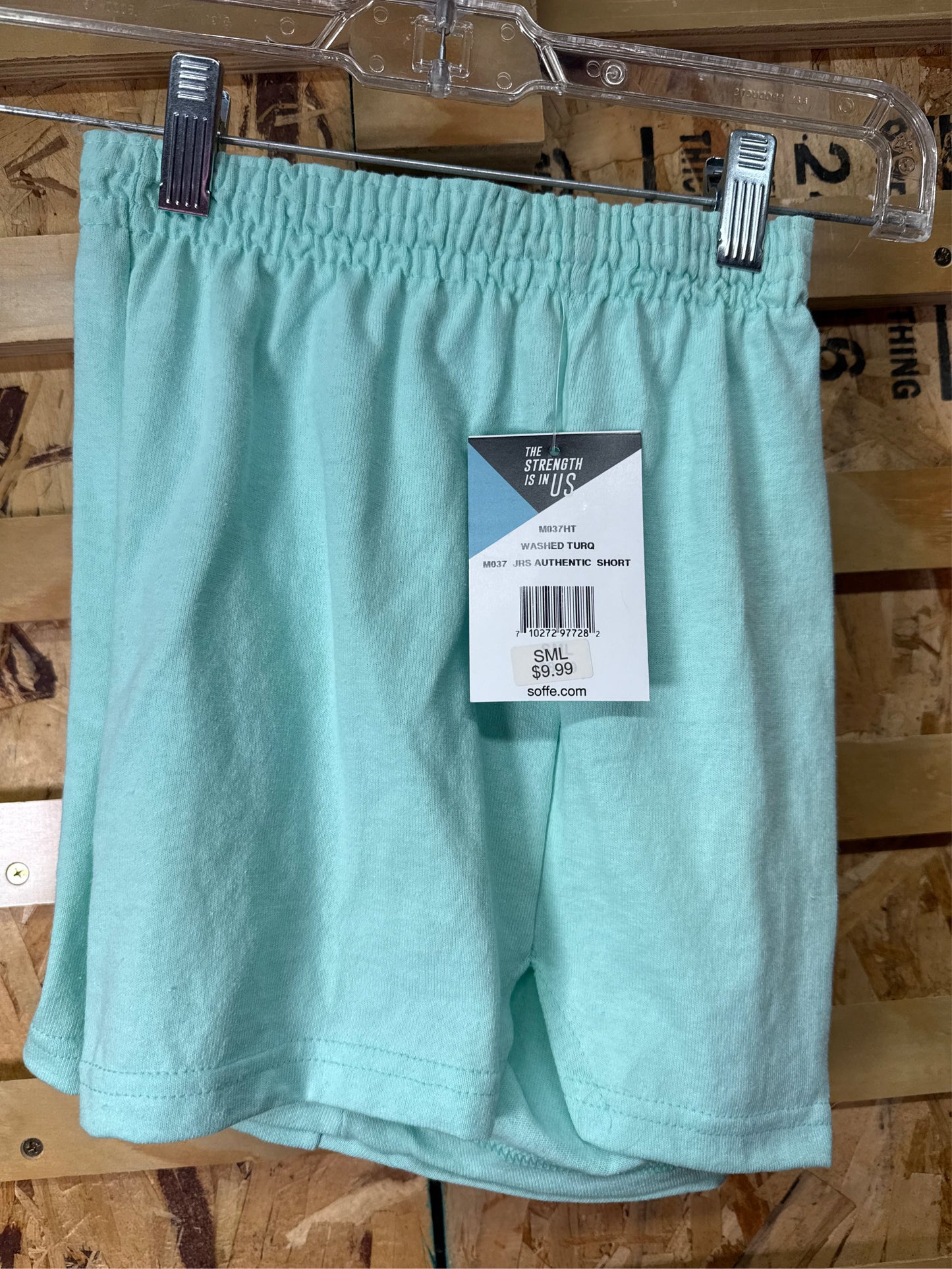Soffe Women's Authentic Jersey Cheer Shorts - Washed Turquoise, Size S