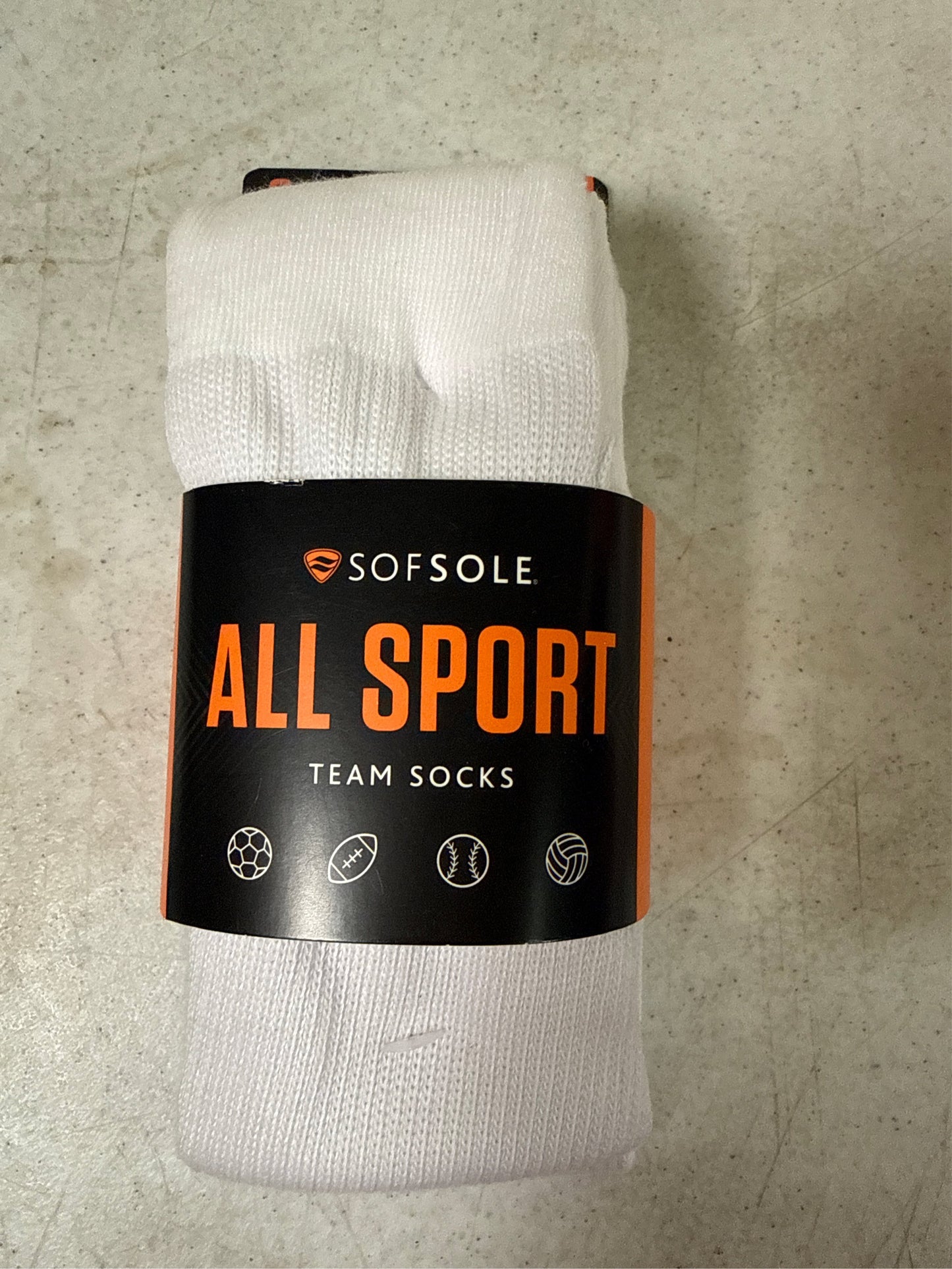 Sof Sole Youth All-Sport Team Socks, 2-Pack - White, Size S