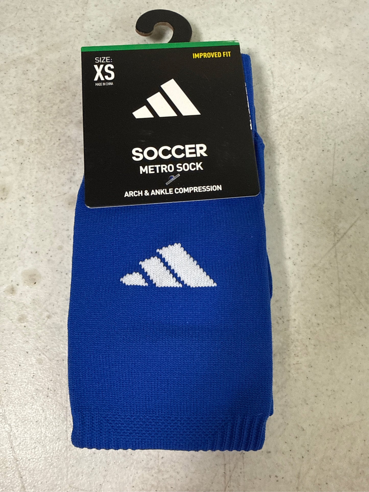 Adidas Metro VI Soccer Socks - Royal Blue/Clear Grey/White, XS