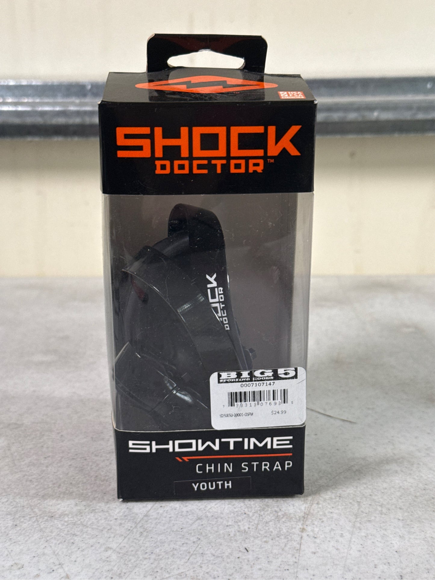 Shock Doctor Youth Showtime Football Chinstrap - Black