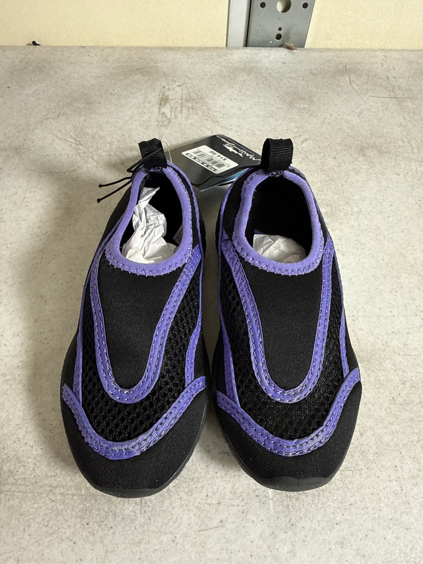 Maui & Sons Tide Kids' Water Shoes - Black/Purple, Size 9