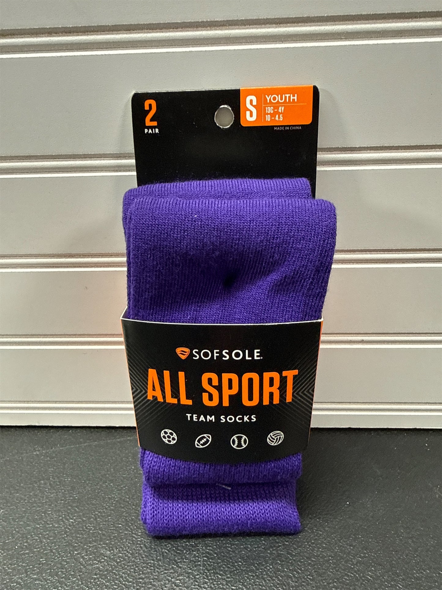Sofsole Youth All-Sport Team Socks - 2 Pack, Purple, Size S