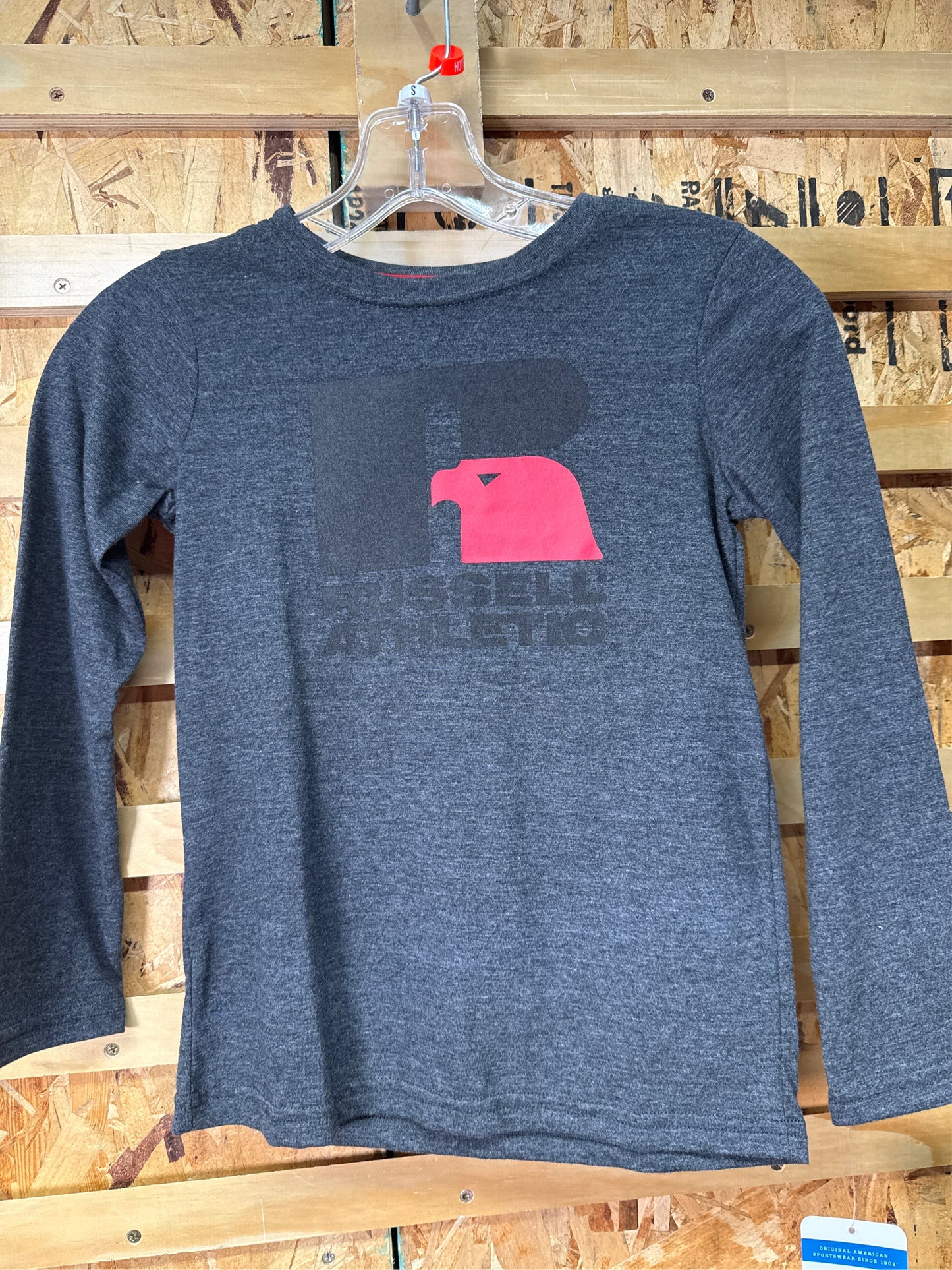 Russell Athletic Boys' Long-Sleeve Graphic Tee - Charcoal Gray, Size Small (8)