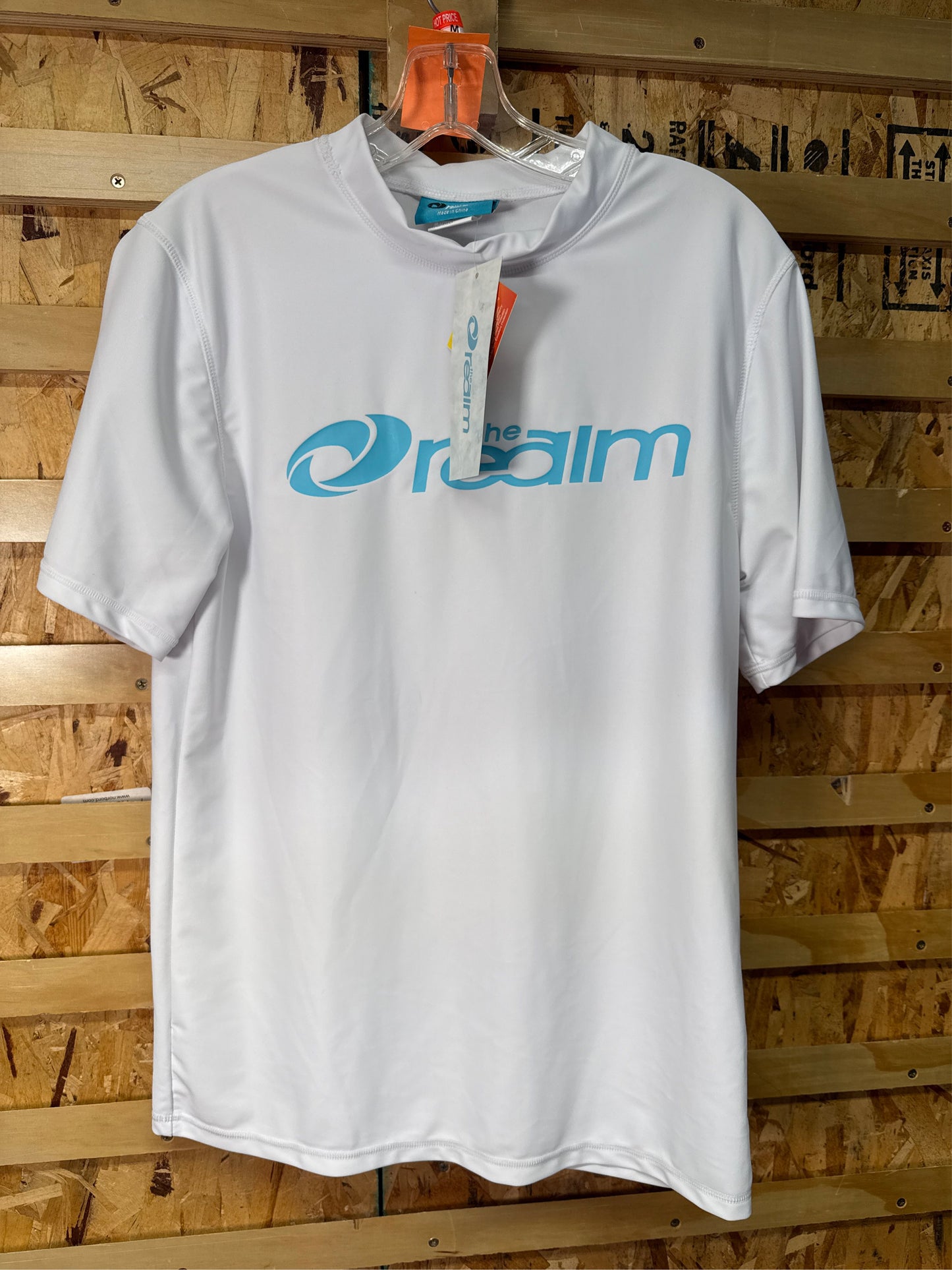The Realm Men's Short-Sleeve Swim Tee, White - Size Medium