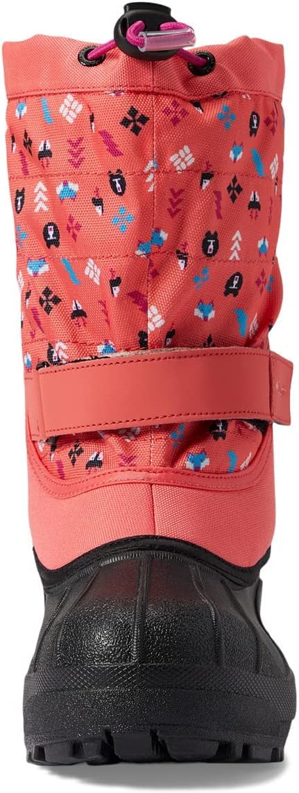Columbia Kids' Powderbug Plus II Print Snow Boots - Blush Pink/White, Size 10