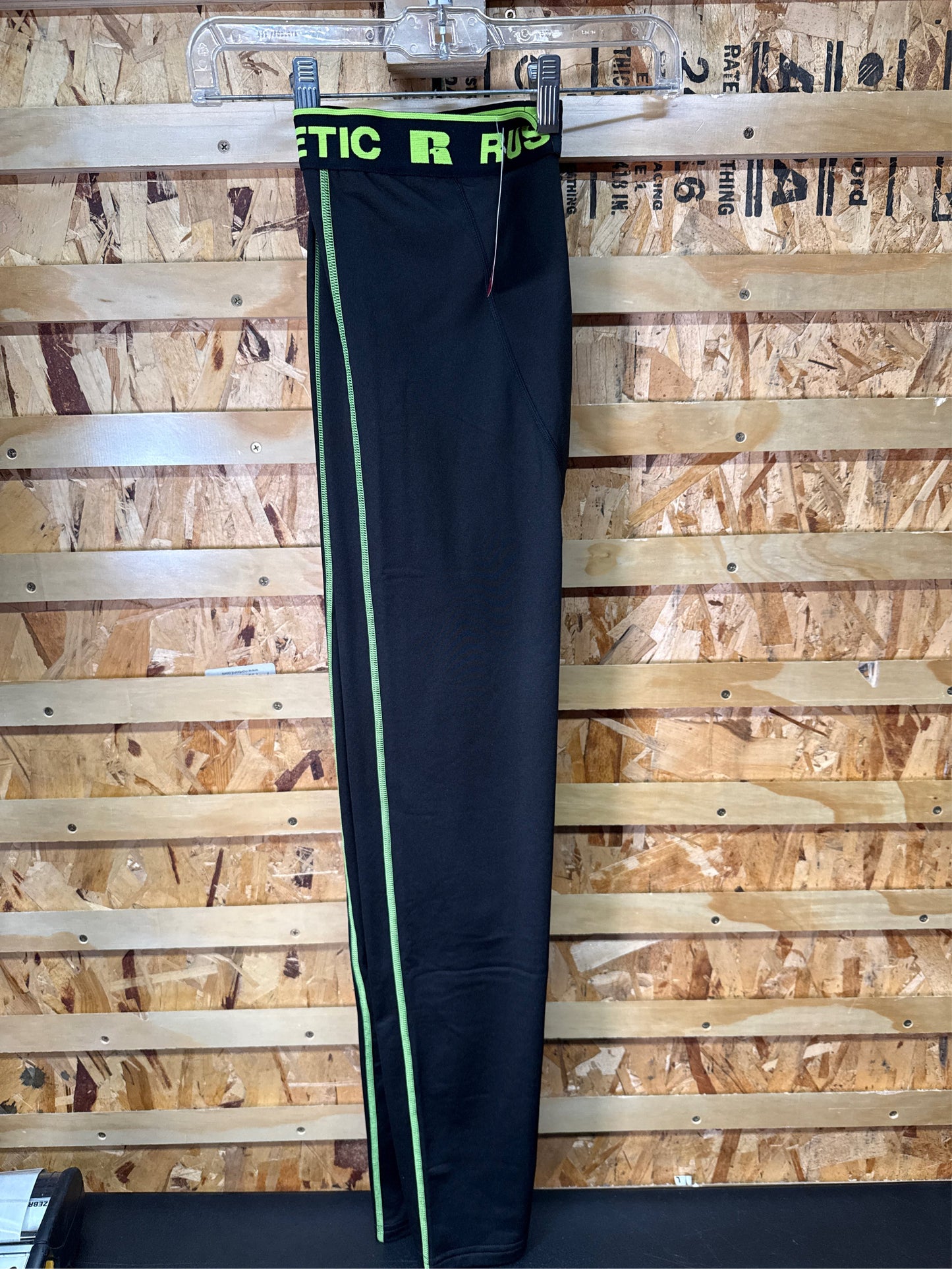 Russell Athletic Boys' Arctic Compression Pants, Black/Yellow, Size XL (18/20)