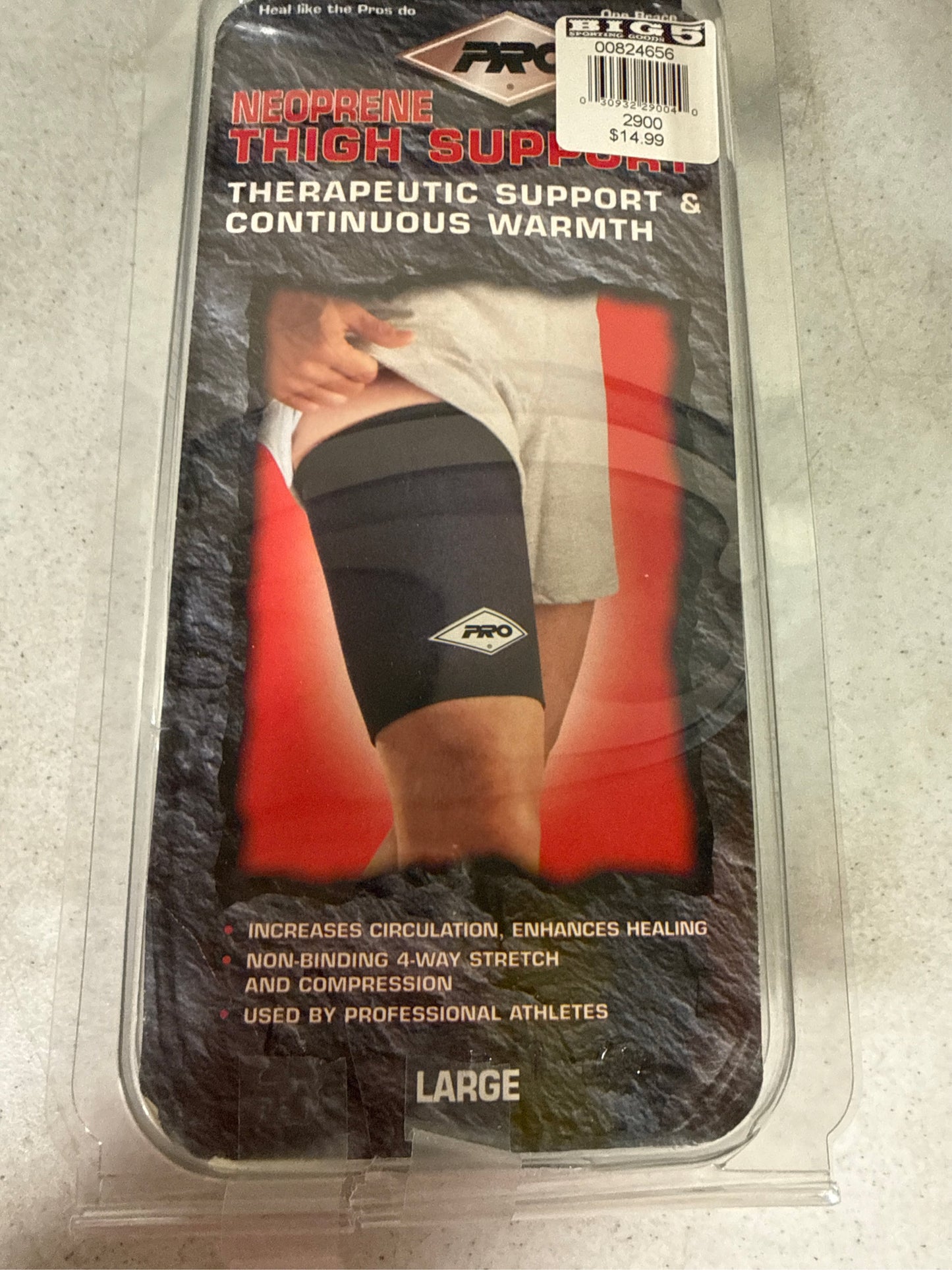 PRO Orthopedic 2900 Neoprene Thigh Support Sleeve - Black, Large