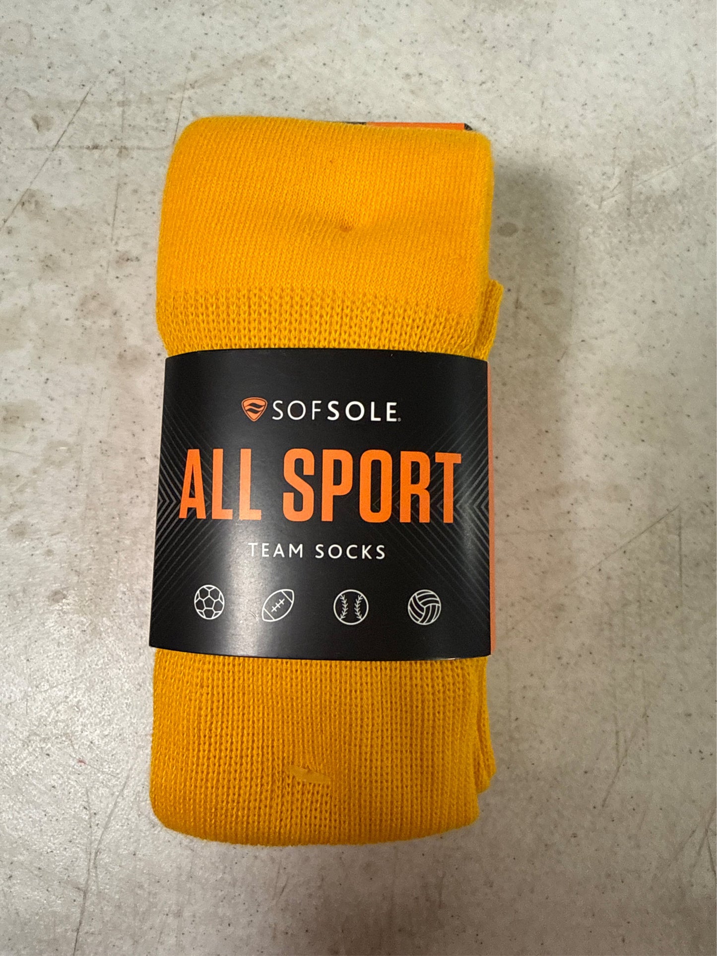 Sof Sole All-Sport Youth Team Socks, 2-Pack - Gold, Size S