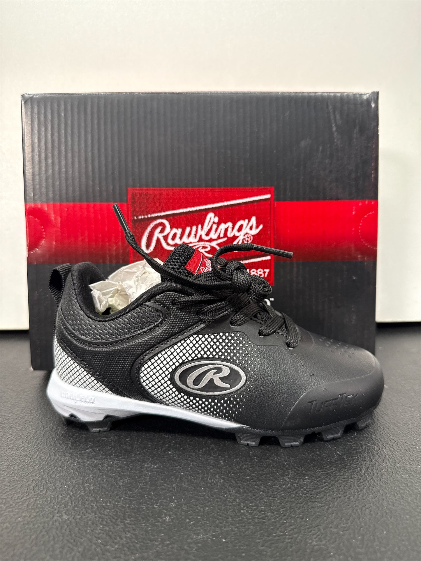 Rawlings Sanction Low Youth Baseball Cleats - Black, Size 11