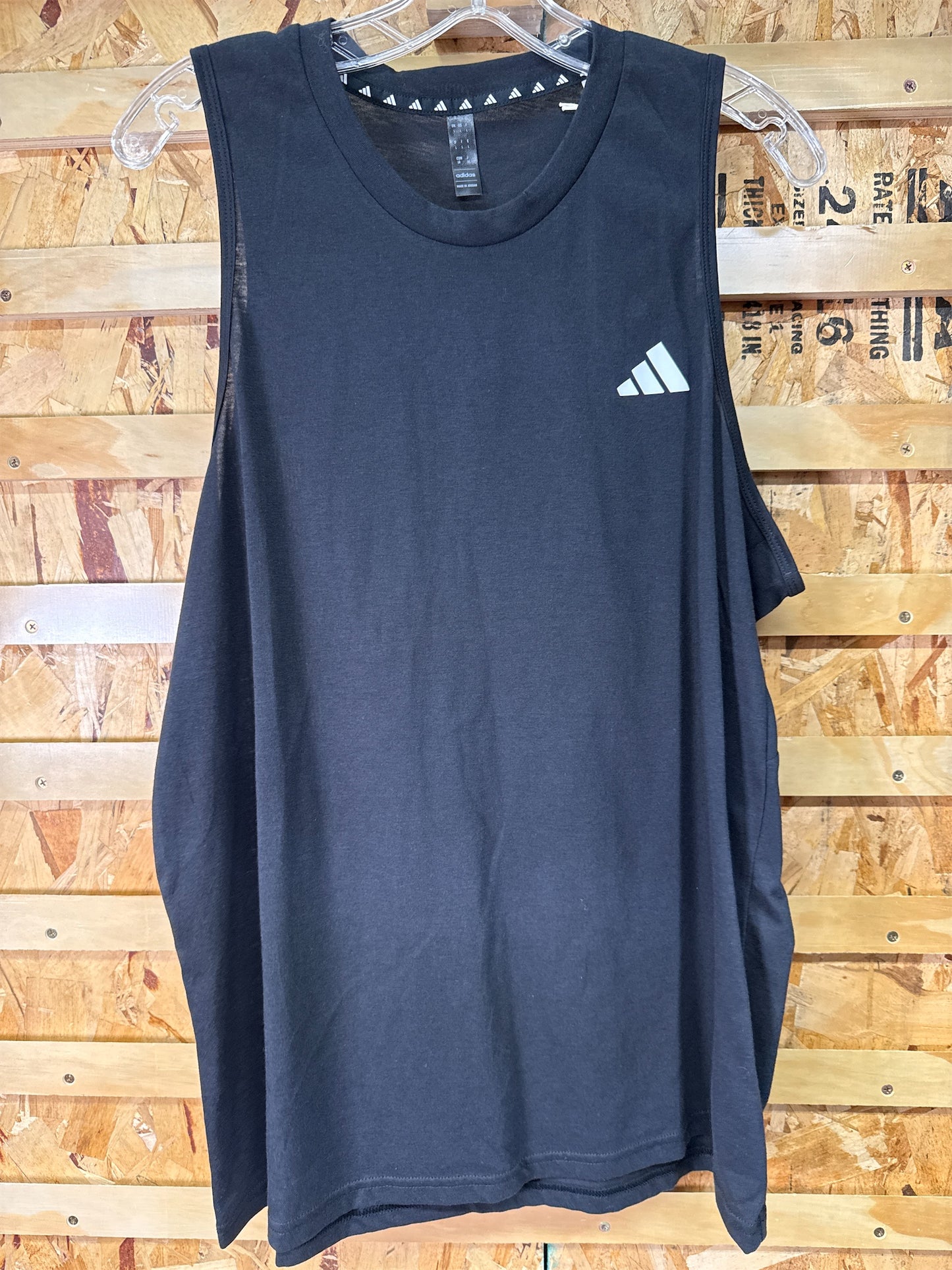 adidas Men's Feel Ready Sleeveless Training Tee - Black, Large