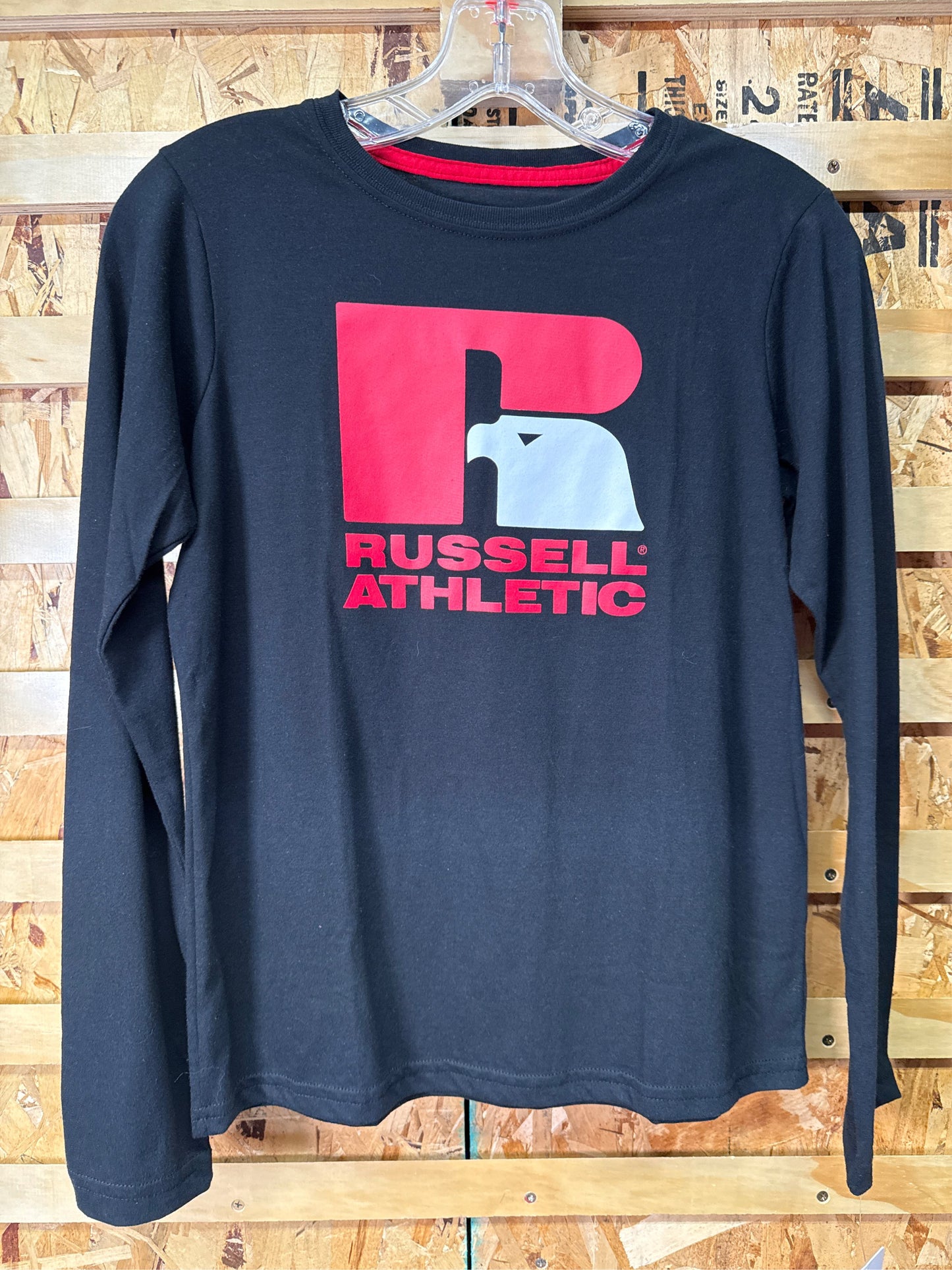 Russell Athletic Boys' Long-Sleeve Graphic T-Shirt - Black, Size L (14/16)