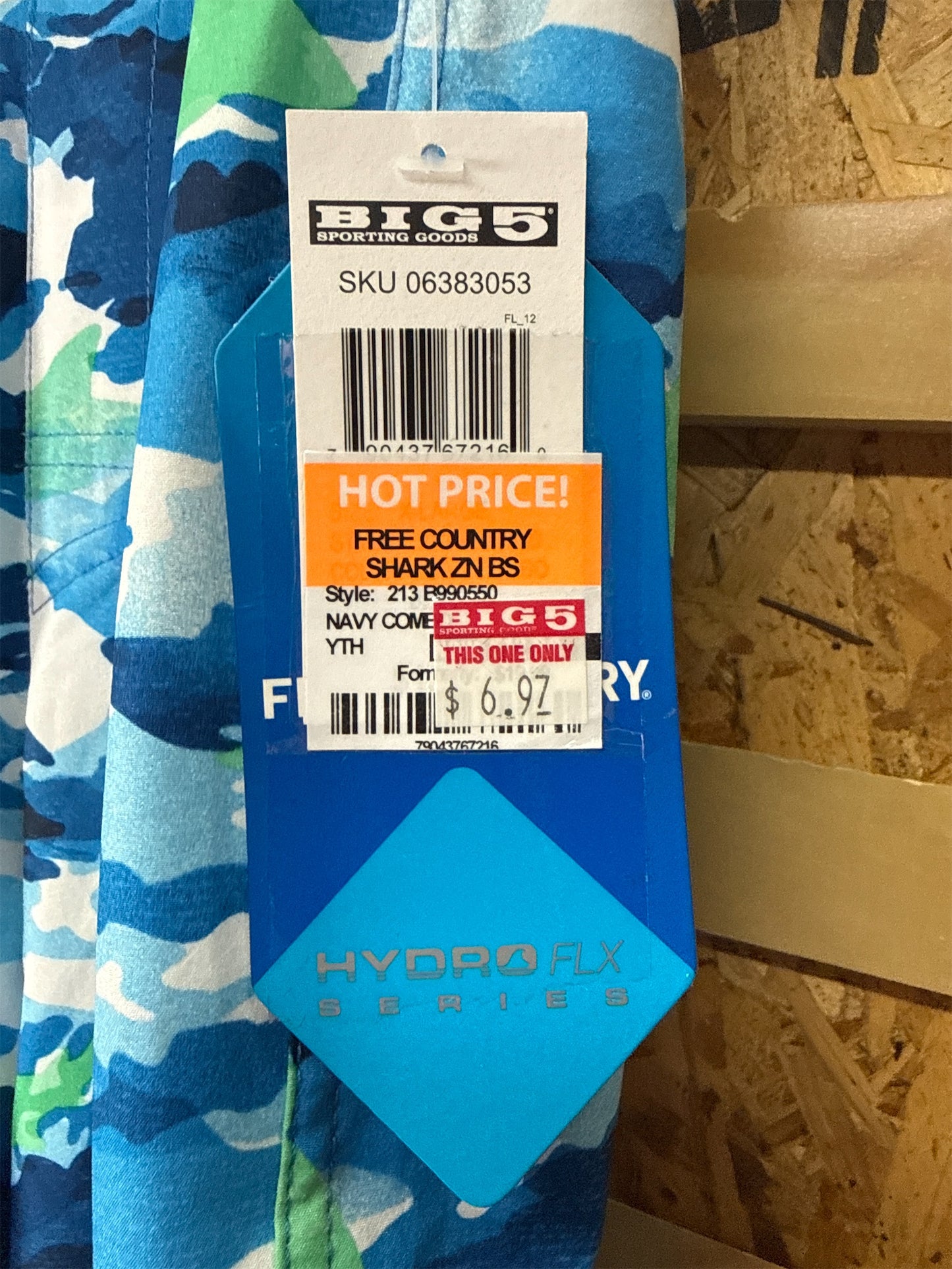 Free Country Boys' Shark Camo Swim Shorts - Navy Combo, XL