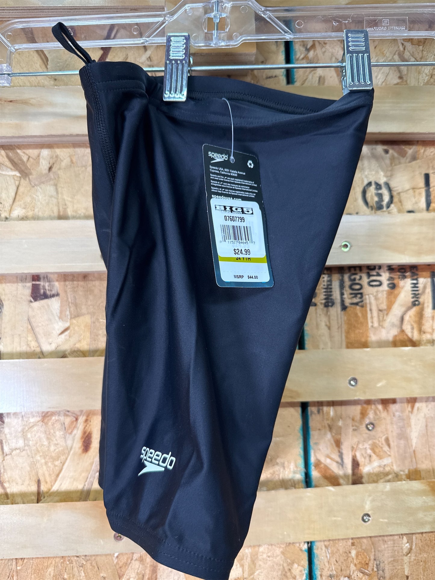Speedo Kids' Powerflex Performance Swim Jammers - Black, Size 24