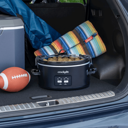 Crock-Pot 6-Quart Cook & Carry Slow Cooker with One-Touch Control, Matte Black