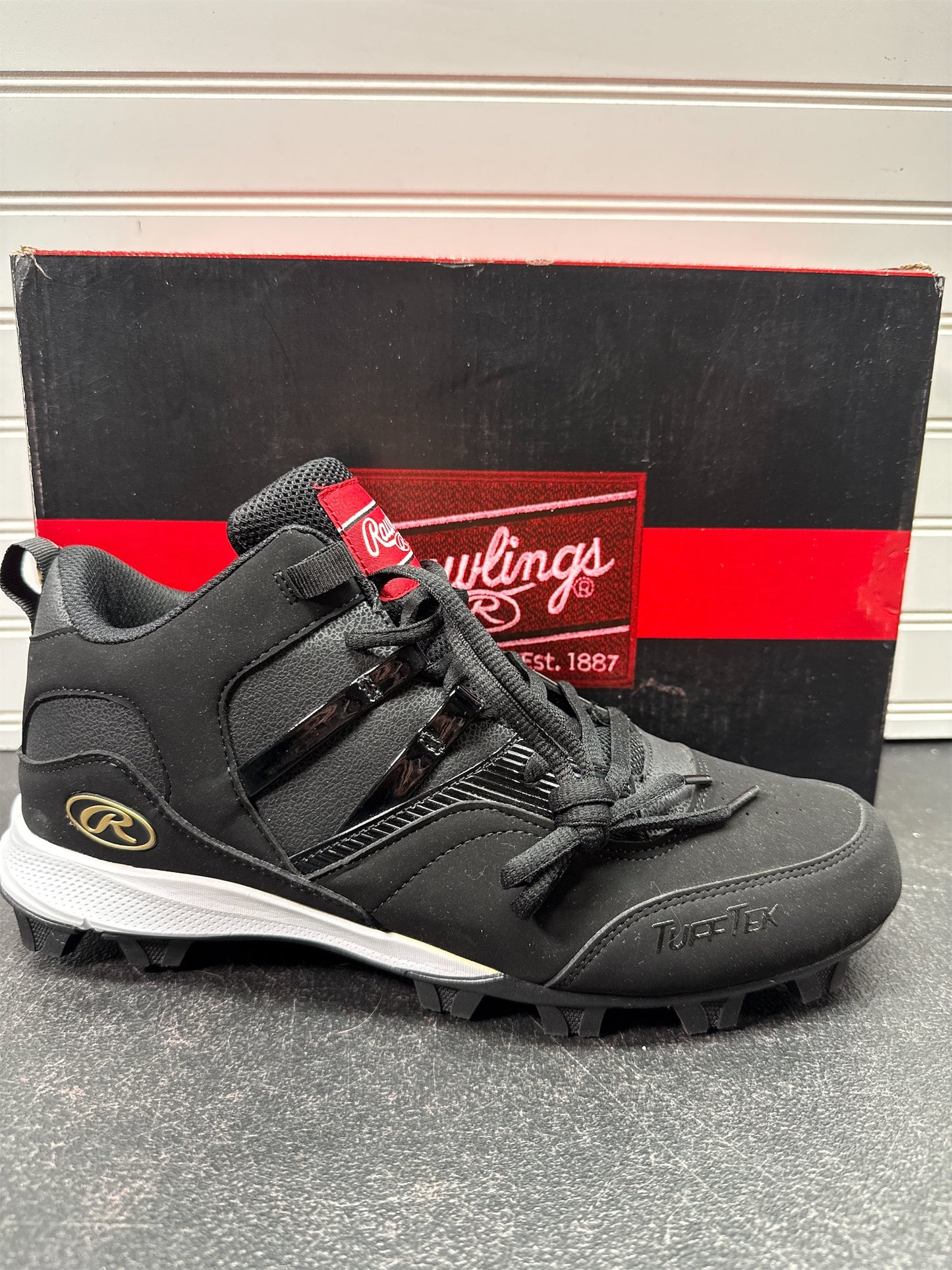 Rawlings Sideline Mid Men's Baseball Cleats - Black/Gold, Size 10