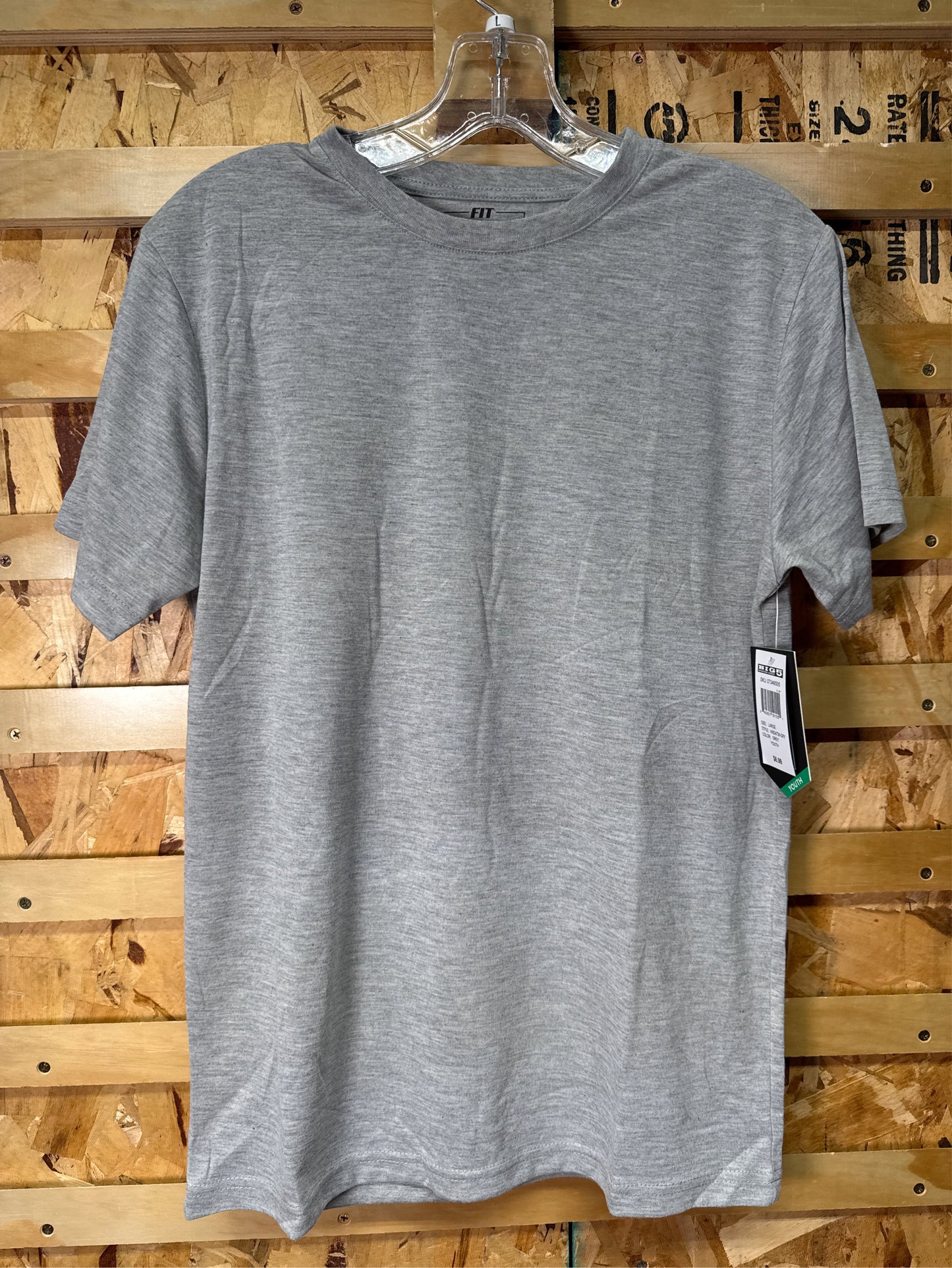 Fit Essentials Youth Performance Short-Sleeve Tee - Gray, Large