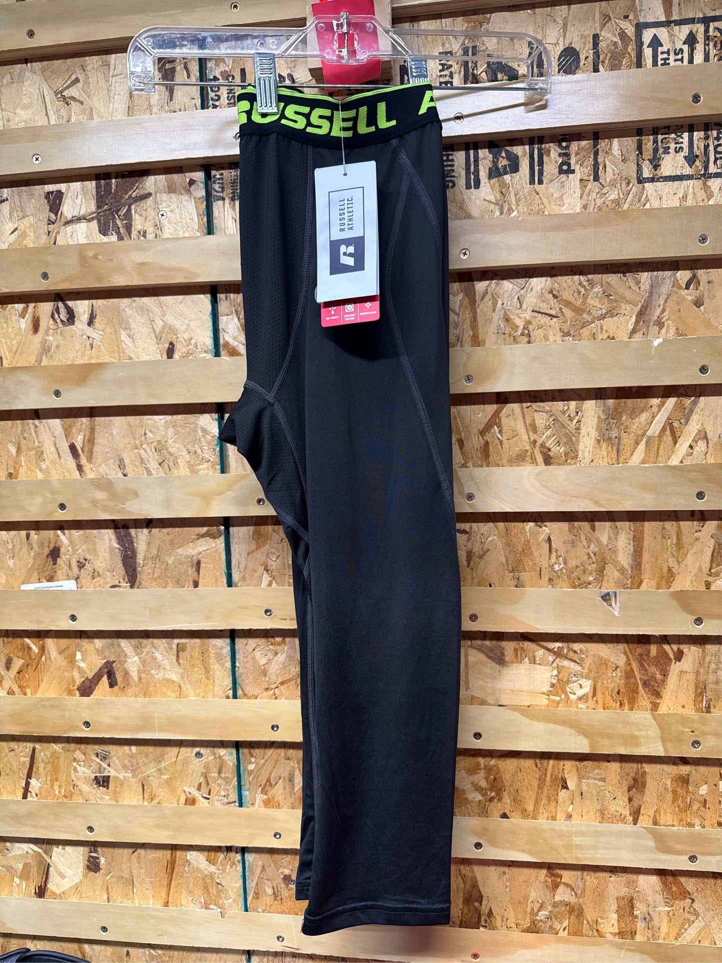 Russell Athletic Men's 3/4 Compression Athletic Leggings - Black, Large