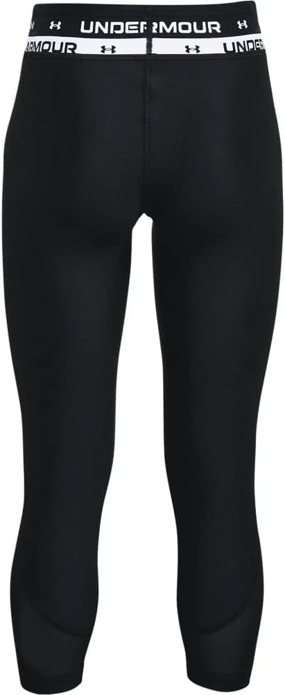 Under Armour Girls' HeatGear Armour Ankle Crop Leggings - Black, XL