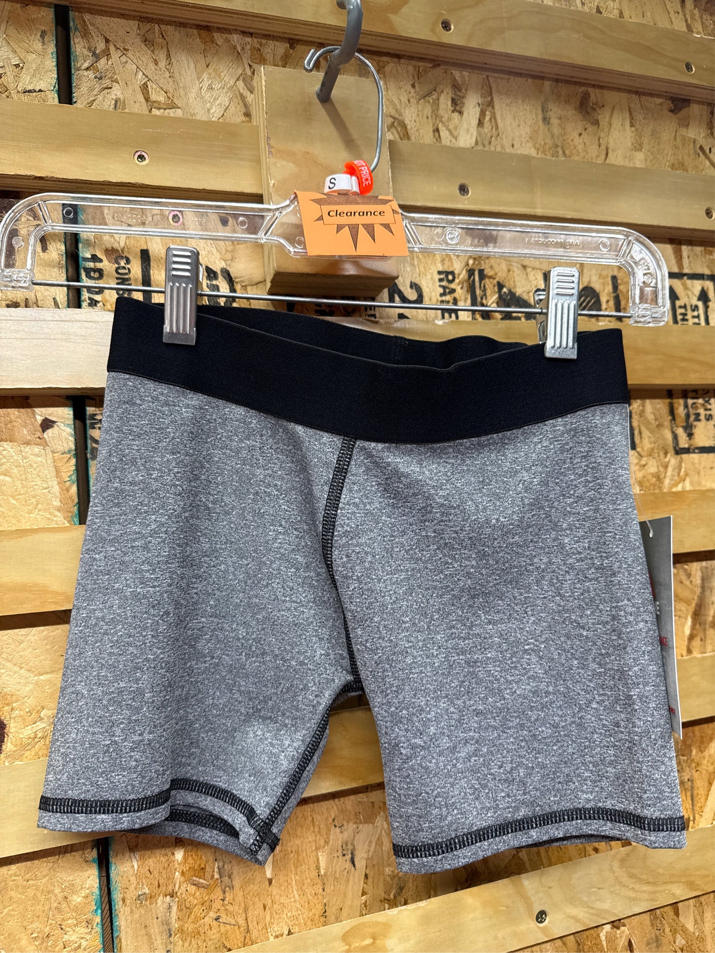 TEC-ONE Girls' Athletic Boyshorts - Heather Gray/Black, Size S (7/8)