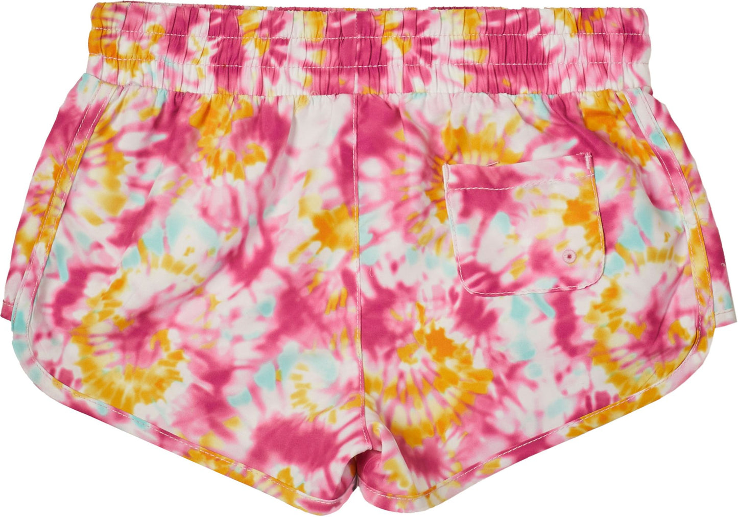 Speedo Girls' Tie-Dye Board Shorts - Pink/Yellow, Size XL