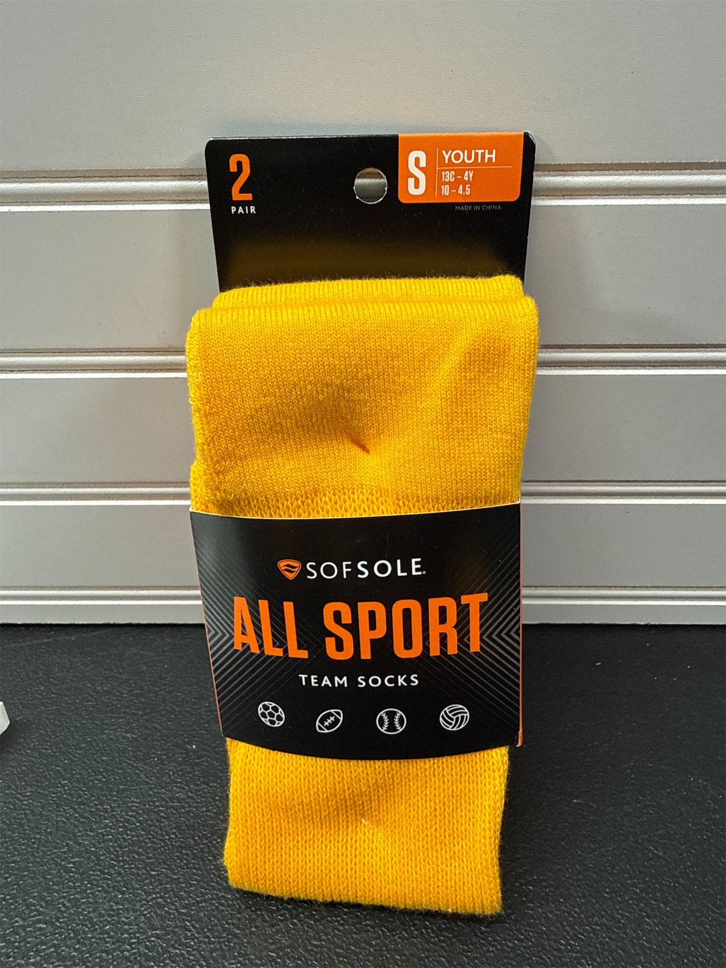 Sofsole Youth All-Sport Team Socks, 2-Pack - Gold, Small