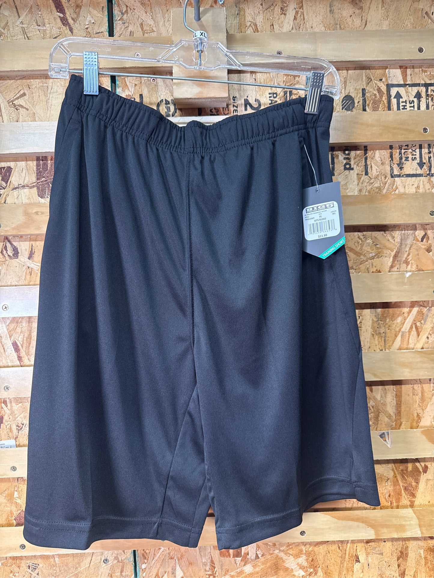 Fit Essentials Kids' Athletic Training Shorts, Black - XL