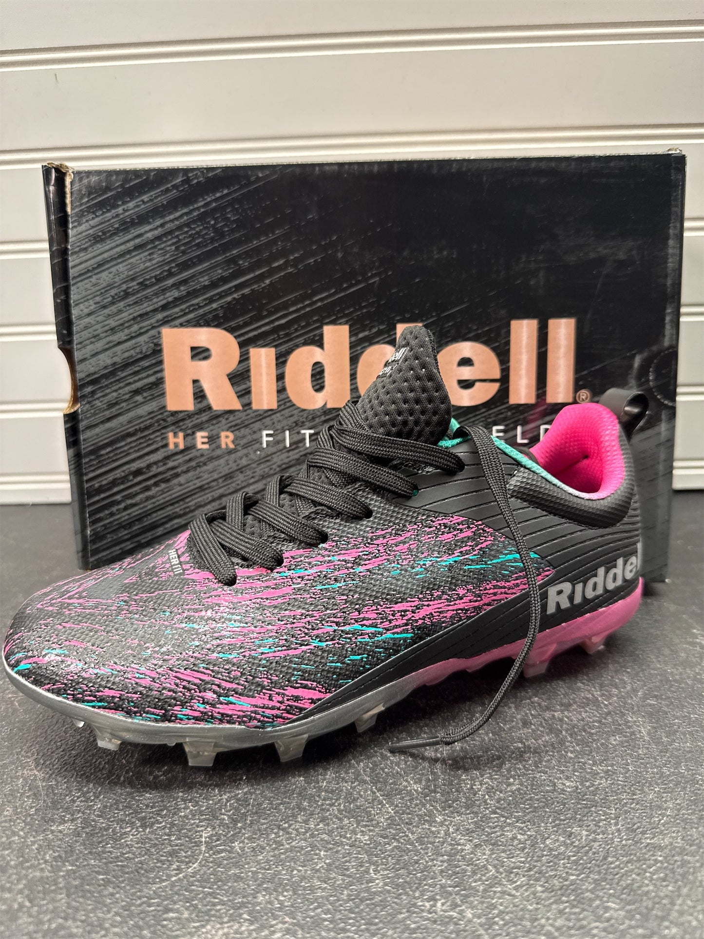 Riddell Meridian TPU Women's Flag Football Cleats - Black/Pink, Size 6