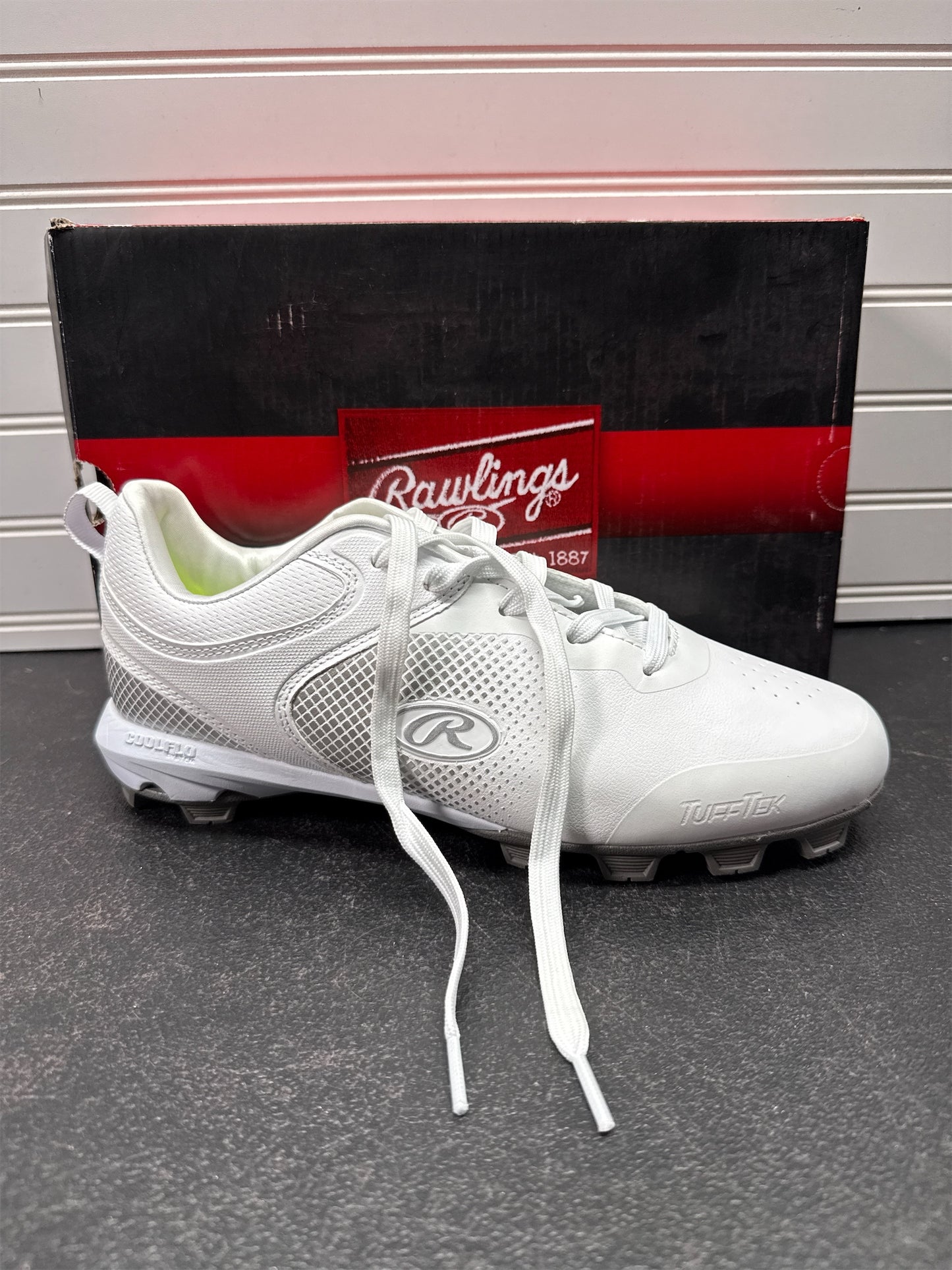 Rawlings Sanction Low Women's Softball Cleats - White/Silver, Size 10